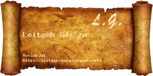 Leitgeb Géza névjegykártya